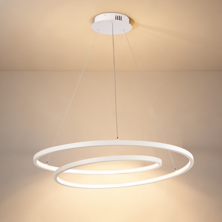 Brilagi - Dimmbar LED-pendellampa på vajer TWISTER LED/75W/230V 3000–6000K Ø 70 cm vit + fjärrkontroll