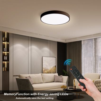 Brilagi - Dimmbar LED-taklampa POOL SMART LED/48W/230V 40 cm 3000-6000K Wi-Fi Tuya + fjärrkontroll svart