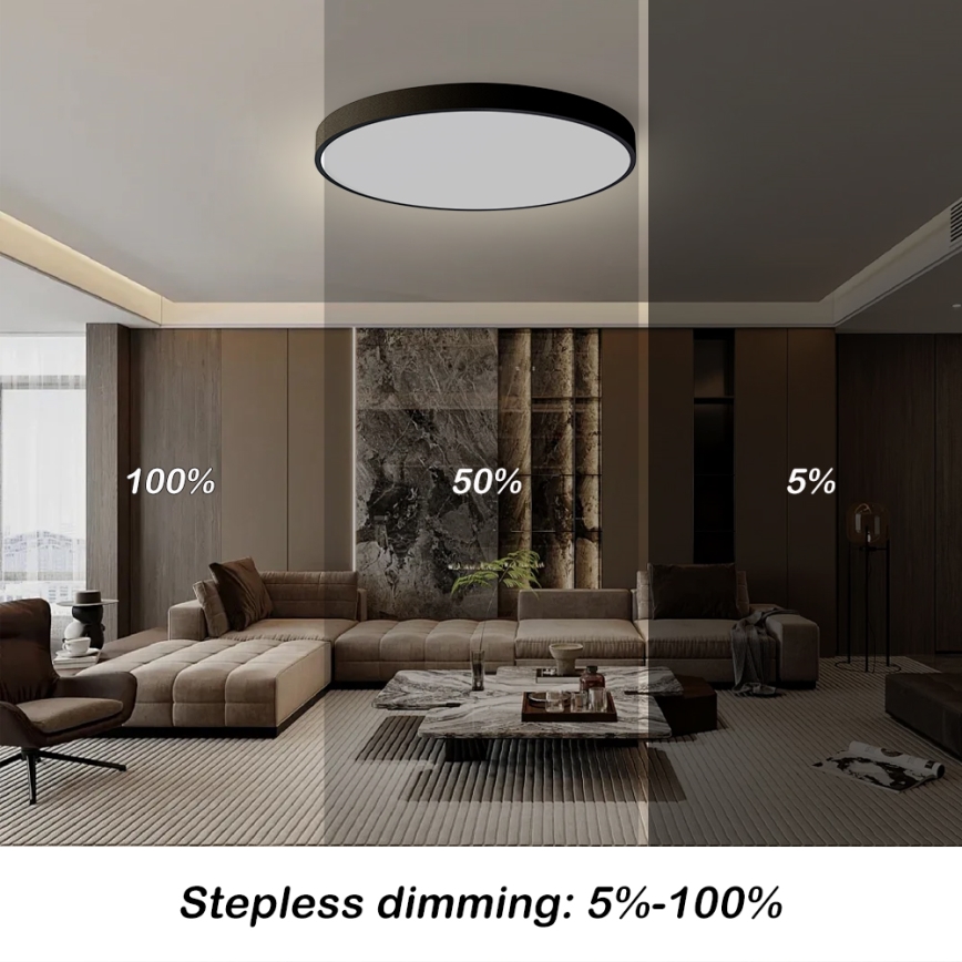 Brilagi - LED dimbar taklampa POOL SMART LED/180W/230V 3000–6000 K Ø 120 cm Wi‑Fi (Tuya) svart + fjärrkontroll