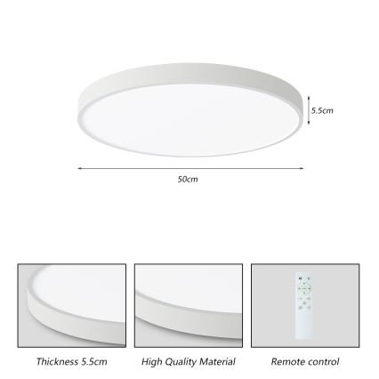 Brilagi - LED dimbar taklampa POOL SMART LED/60W/230V 50 cm 3000-6000K Wi-Fi Tuya + fjärrkontroll vit