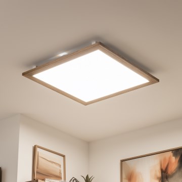 Brilagi - LED dimbart takarmatur SLIMFRAME WOOD LED/58W/230V 64x64 cm 3000-6000K brun + fjärrkontroll