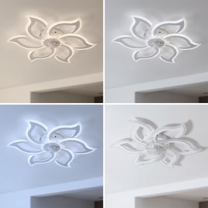 Brilagi - Dimbart LED-takfläkt LED/34W/230V 3000–6500K Ø 83 cm vit + fjärrkontroll