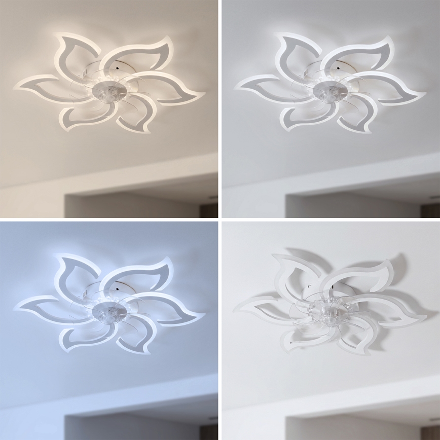 Brilagi - Dimbart LED-takfläkt LED/34W/230V 3000–6500K Ø 83 cm vit + fjärrkontroll