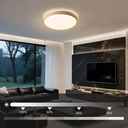 Brilagi - Dimbar LED-taklampa CORVO LED/72W/230V 3000-6000K trädekor Ø 50 cm + fjärrkontroll