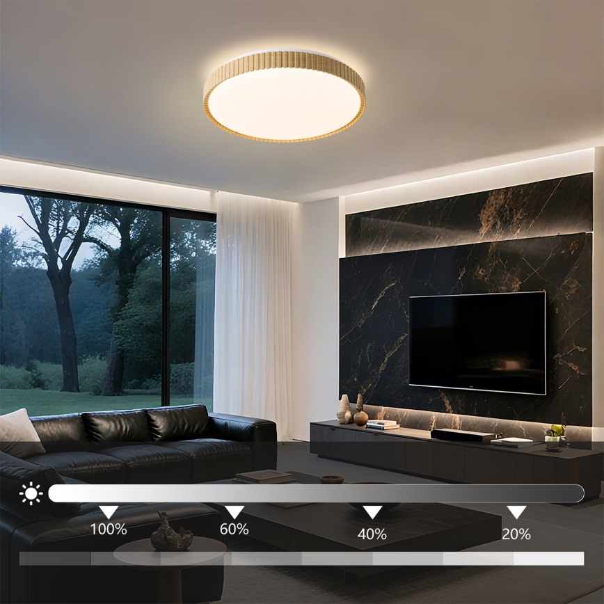 Brilagi - Dimbar LED-taklampa CORVO LED/72W/230V 3000-6000K trädekor Ø 50 cm + fjärrkontroll