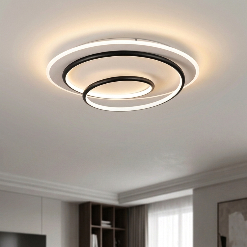 BRILAGI - Dimbar LED-taklampa FLARE LED/70W/230V 3000–6000K Ø 50 cm vit/svart + fjärrkontroll