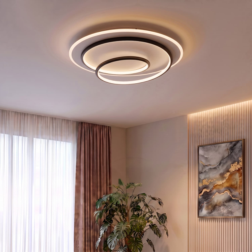 BRILAGI - Dimbar LED-taklampa FLARE LED/70W/230V 3000–6000K Ø 50 cm vit/svart + fjärrkontroll