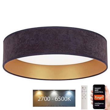 Brilagi - LED Dimbart Taklampa VELVET SMART LED/24W/230V Ø 45 cm 2700-6500K Wi-Fi Tuya grå/guld + fjärrkontroll