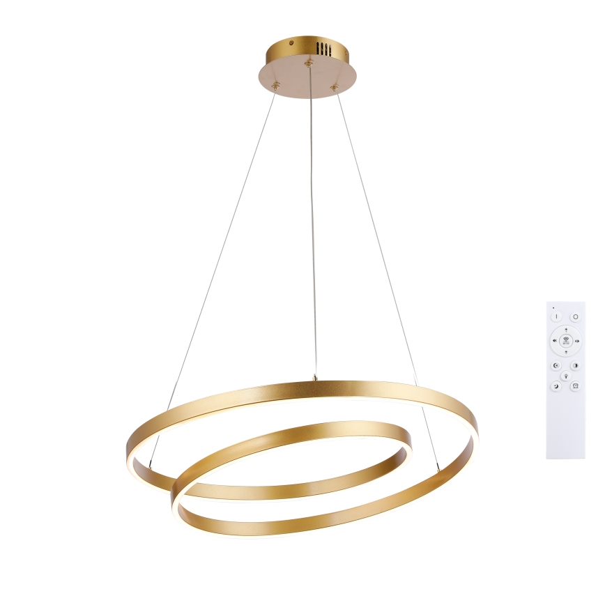 Brilagi - LED dimbar taklampa på vajer TWISTER LED/48W/230V 3000-6000K Ø 50 cm guld + fjärrkontroll