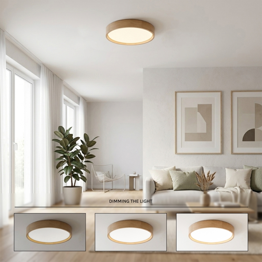 Brilagi - LED-dimmbar taklampa MANAROLA SMART LED/24W/230V 3000-6000K Wi-Fi Tuya Beacon Ø 41 cm ek + fjärrkontroll