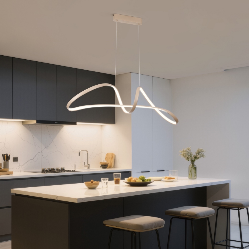 Brilagi - LED-dimmbar pendel på vajer TWISTER LED/60W/230V 3000-6000K beige + fjärrkontroll