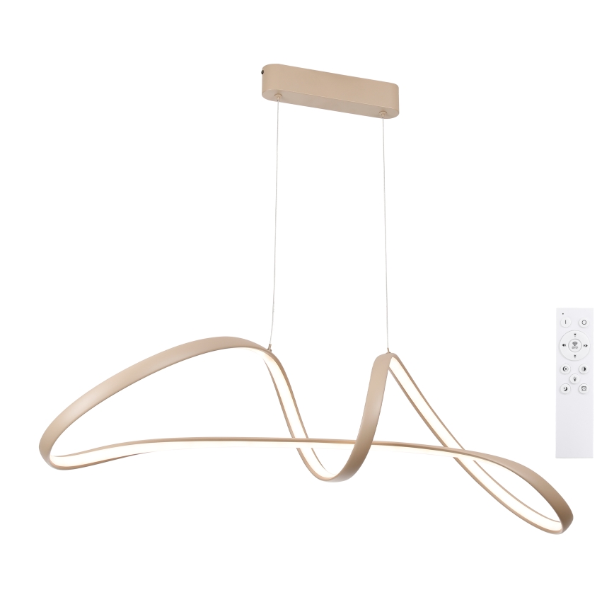 Brilagi - LED-dimmbar pendel på vajer TWISTER LED/60W/230V 3000-6000K beige + fjärrkontroll
