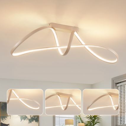 Brilagi - LED-dimbar ytmonterad taklampa TWISTER LED/60W/230V 3000-6000K beige + fjärrkontroll