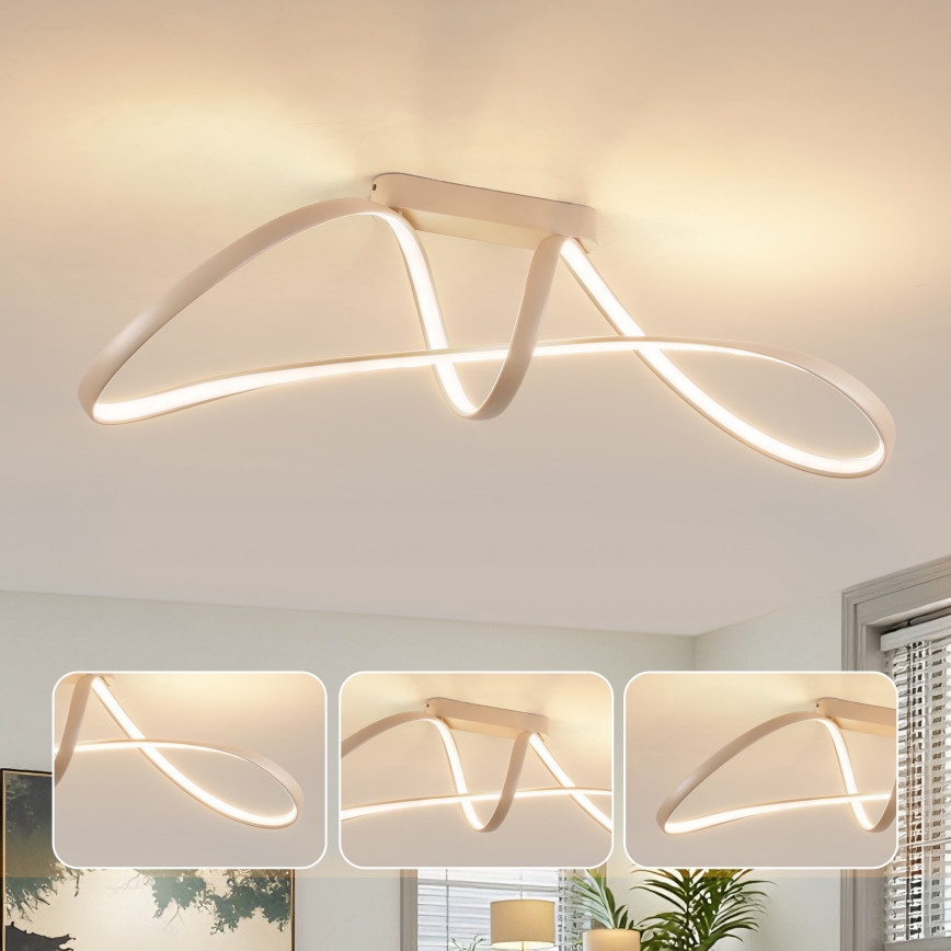Brilagi - LED-dimbar ytmonterad taklampa TWISTER LED/60W/230V 3000-6000K beige + fjärrkontroll