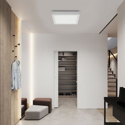 Brilagi - Dimmable Bathroom Ceiling Light FRAME SMART LED/24W/230V 30x30 cm 3000-6000K IP44 Vit + Fjärrkontroll
