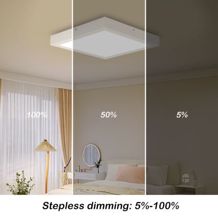 Brilagi - Dimmable Bathroom Ceiling Light FRAME SMART LED/24W/230V 30x30 cm 3000-6000K IP44 Vit + Fjärrkontroll