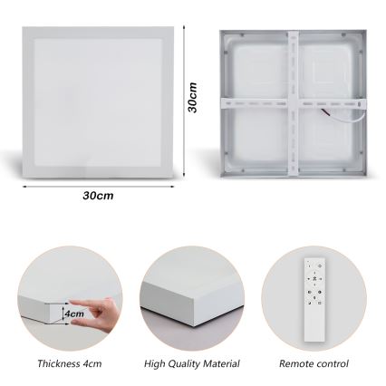 Brilagi - Dimmable Bathroom Ceiling Light FRAME SMART LED/24W/230V 30x30 cm 3000-6000K IP44 Vit + Fjärrkontroll