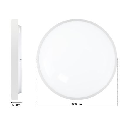 Brilagi - Dimbart LED-takarmatur GLASS POOL DOUBLE LED/80W/230V 3000–6000K 60 cm vit + fjärrkontroll