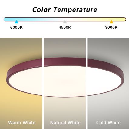 Brilagi - Dimbart LED-armatur POOL SMART LED/128W/230V Ø 100 cm 3000-6000K Wi-Fi Tuya + fjärrkontroll bordeaux