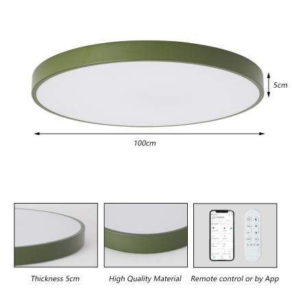 Brilagi - Dimbart LED-armatur POOL SMART/128W/230V Ø 100 cm Wi-Fi Tuya + fjärrkontroll grön