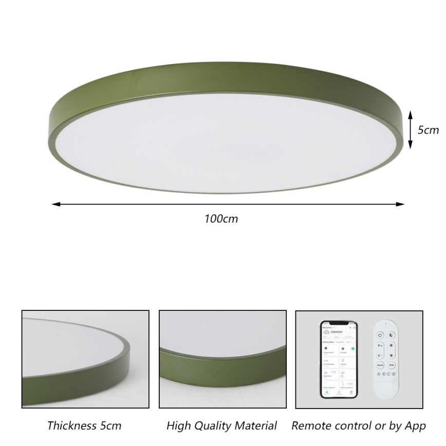Brilagi - Dimbart LED-armatur POOL SMART/128W/230V Ø 100 cm Wi-Fi Tuya + fjärrkontroll grön