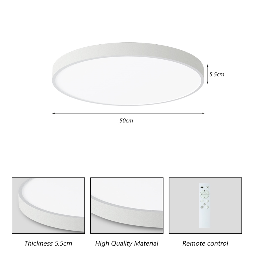 Brilagi - LED-dimmbar takarmatur POOL SMART LED/60W/230V 50 cm 3000-6000K Wi-Fi Tuya + fjärrkontroll vit
