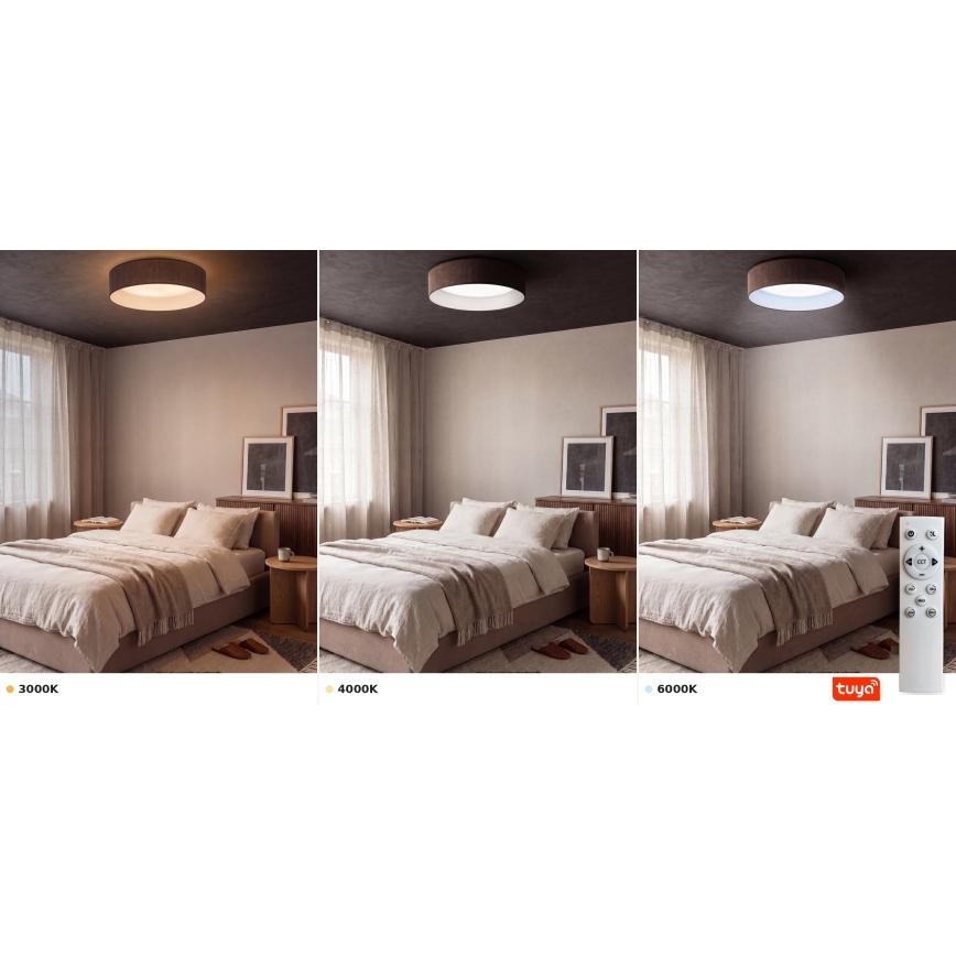 BRILAGI - LED dimbar taklampa VELVET SMARTIX STARS LED/24W/230V 3000–6000K Ø 45 cm brun Wi‑Fi Tuya Beacon + fjärrkontroll