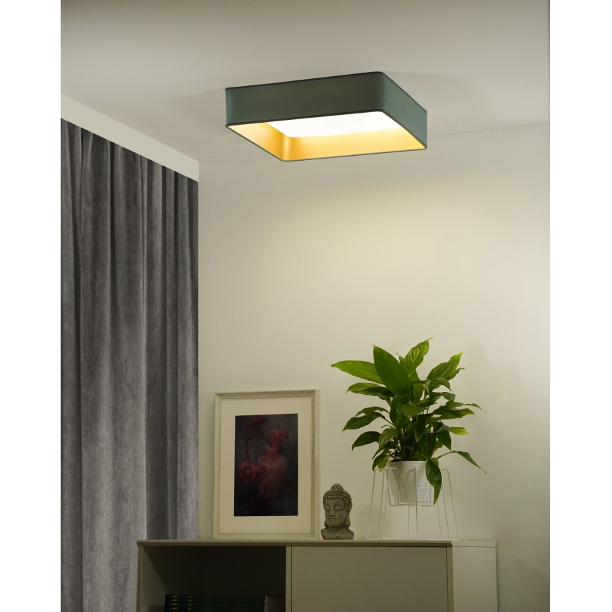 Brilagi - Dimbart LED-takarmatur VELVET SQUARE SMART LED/36W/230V 60x60 cm 2700-6500K Wi-Fi Tuya + fjärrkontroll mintgrön