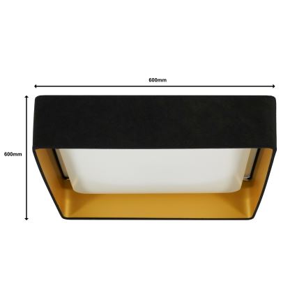 Brilagi - Dimmbar LED-taklampa VELVET SQUARE SMART LED/36W/230V 60x60 cm 2700-6500K Wi-Fi Tuya + fjärrkontroll svart