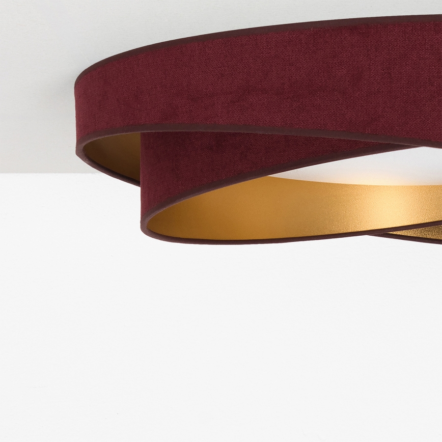 BRILAGI - Dimbart LED-takarmatur VELVET TWIST LED/36W/230V 3000-6000K Ø 65 cm Wi-Fi Tuya Beacon vinröd/guld + fjärrkontroll