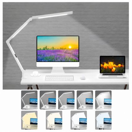 BRILAGI - Dimbar beröringsstyrd flexibel bordslampa VARIO LED/12W/230V 3000/4000/5000/6500K CRI 92 vit