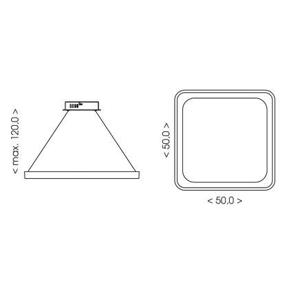 BRILAGI - LED Dimbart takpendel på vajer FALCON SLIM LED/50W/230V 3000-6500K 50x50 cm beige + fjärrkontroll