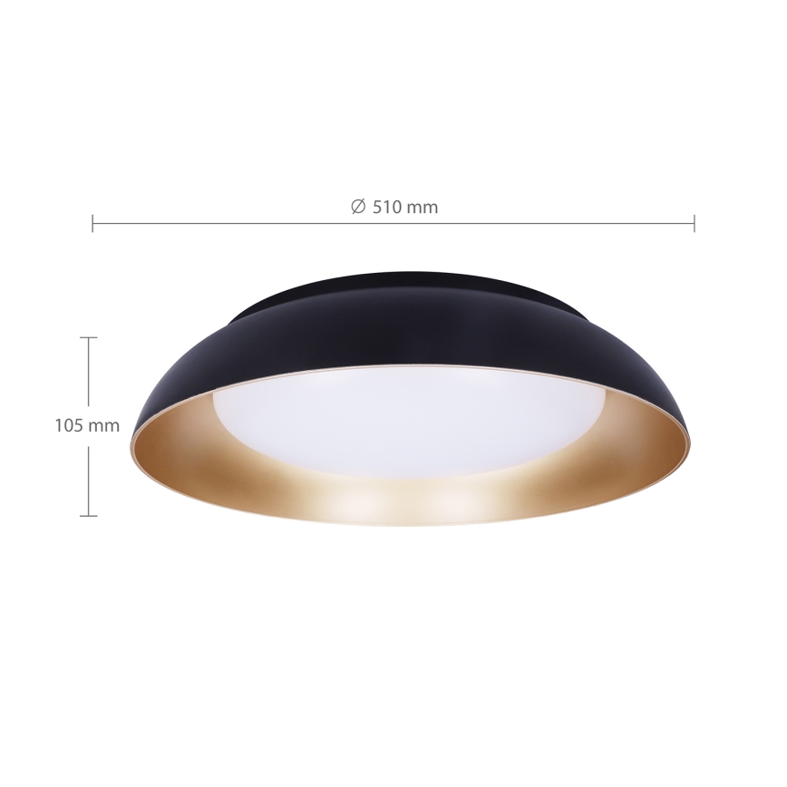 Brilagi - Dimbar LED-taklampa ALVA LED/48W/230V 3000-6500K Ø 51 cm svart + fjärrkontroll