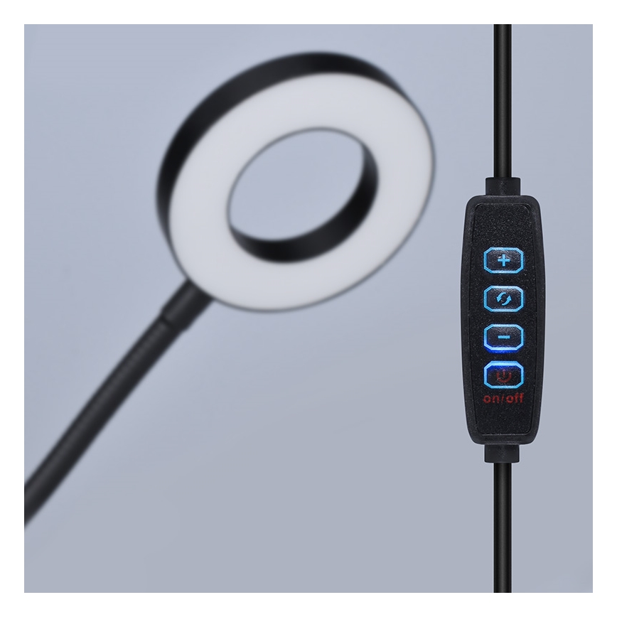 Brilagi -LED Dimmbar LED-klämlampa ORBELA LED/8W/5V 3000/4000/5000K svart