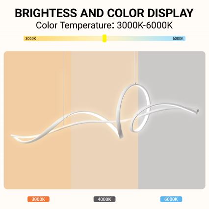 BRILAGI - Dimbar LED-pendel med vajer SIGNATURE LED/55W/230V 3000-6000K 120x23 cm vit + fjärrkontroll