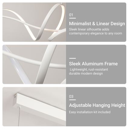 BRILAGI - Dimbar LED-pendel med vajer SIGNATURE LED/55W/230V 3000-6000K 120x23 cm vit + fjärrkontroll