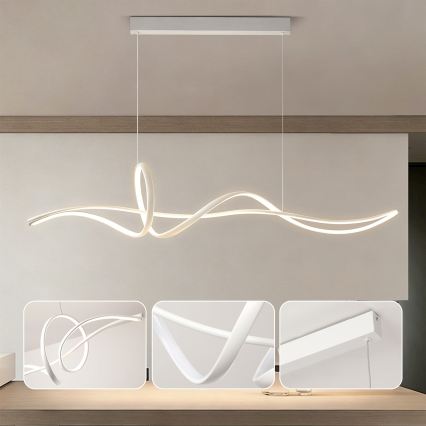 BRILAGI - Dimbar LED-pendel med vajer SIGNATURE LED/55W/230V 3000-6000K 120x23 cm vit + fjärrkontroll