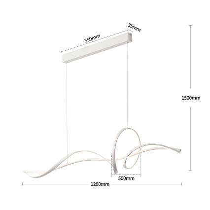 BRILAGI - Dimbar LED-pendel med vajer SIGNATURE LED/55W/230V 3000-6000K 120x23 cm vit + fjärrkontroll