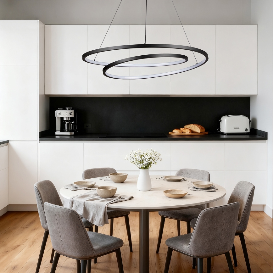 Brilagi - LED dimbar pendellampa på kabel TWISTER LED/105W/230V 3000-6000K Ø 100 cm svart + fjärrkontroll