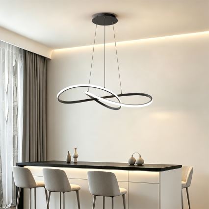 BRILAGI - LED dimbar pendellampa på kabel INFINITY LED/80W/230V 3000-6000K 80x80 cm svart + fjärrkontroll
