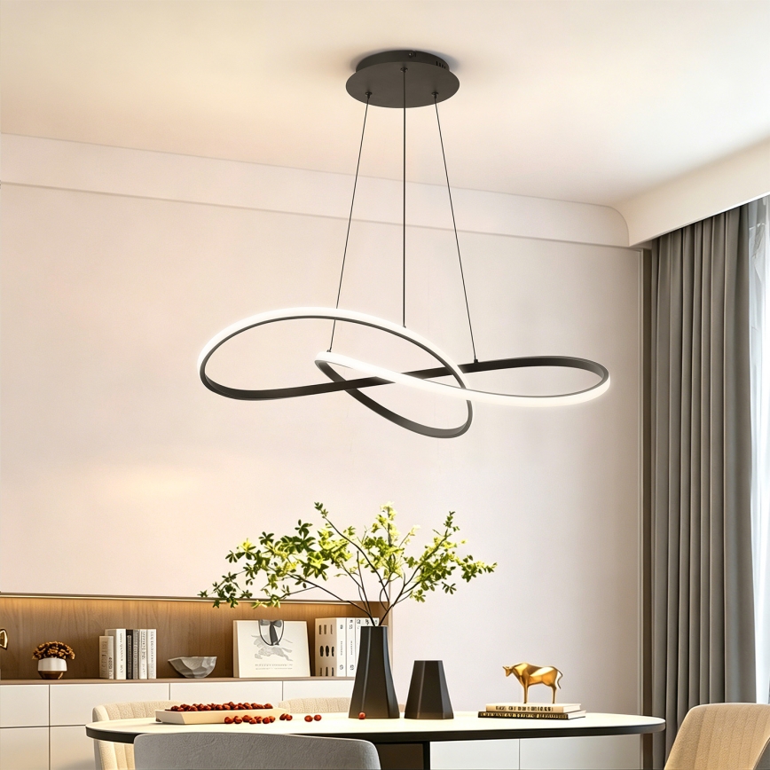 BRILAGI - LED dimbar pendellampa på kabel INFINITY LED/80W/230V 3000-6000K 80x80 cm svart + fjärrkontroll