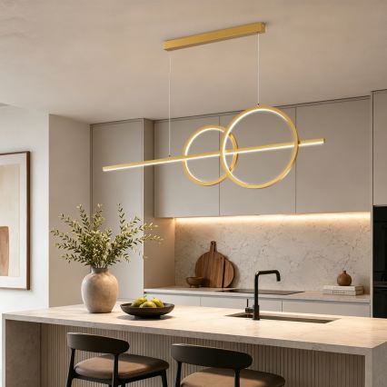 BRILAGI - Dimmbar LED-pendellampa på vajer SIGNATURE LED/53W/230V 3000-6000K 120 cm guld + fjärrkontroll