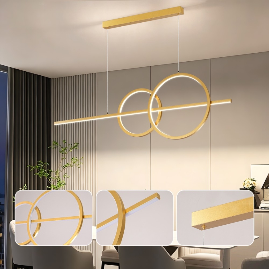 BRILAGI - Dimmbar LED-pendellampa på vajer SIGNATURE LED/53W/230V 3000-6000K 120 cm guld + fjärrkontroll