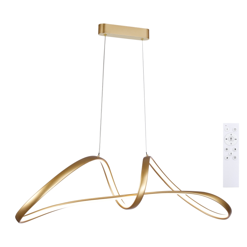 Brilagi - Dimmbar LED-pendel på vajer TWISTER LED/60W/230V 3000-6000K guld + fjärrkontroll