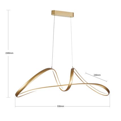 Brilagi - Dimmbar LED-pendel på vajer TWISTER LED/60W/230V 3000-6000K guld + fjärrkontroll