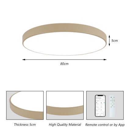 Brilagi - Dimbart LED-takarmatur POOL SMART LED/100W/230V 3000-6000K 80 cm beige Wi-Fi Tuya + fjärrkontroll