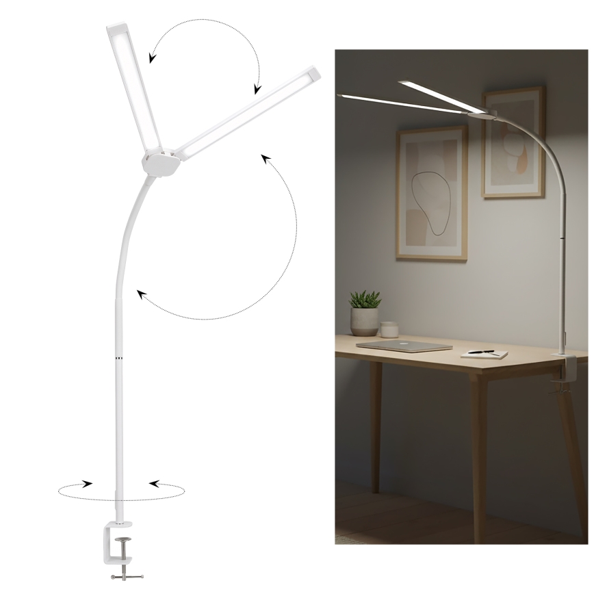 BRILAGI - LED-dimmbar skrivbordslampa USB VARIO LED/14W/5V 3000-6000K vit