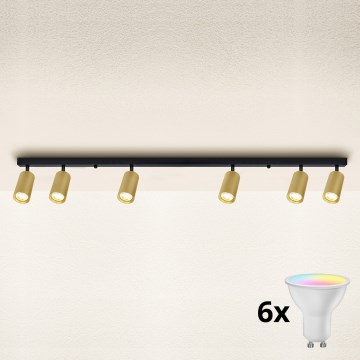 Brilagi - LED-dimmbar spotlampa SELE GOLDEN 6xGU10/6,5W/230V 2700-6500K svart/guld