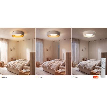 BRILAGI - LED-dimbar taklampa VELVET SMARTIX STARS LED/36W/230V 3000-6000K Ø 55 cm krämvit/guld Wi-Fi Tuya Beacon + fjärrkontroll