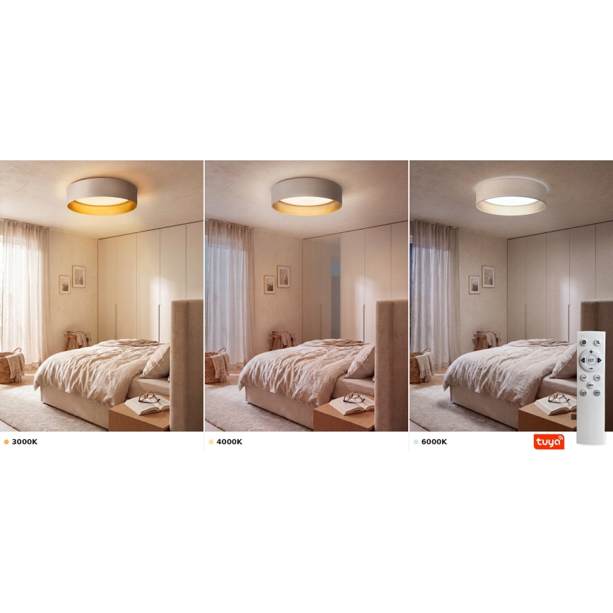 BRILAGI - LED-dimbar taklampa VELVET SMARTIX STARS LED/36W/230V 3000-6000K Ø 55 cm krämvit/guld Wi-Fi Tuya Beacon + fjärrkontroll